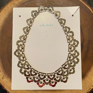 Stella & Dot silver statement collar necklace